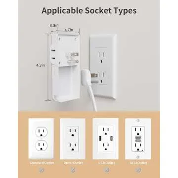 DEPOW Flat Extension Cord with Surge Protection for Home