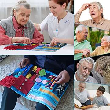 Fidget Blanket for Elderly, Dementia Alzheimers Products, Sensory Blanket Memory Loss Fidget Toys, A...
