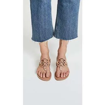 Tory Burch Women's Miller Thong Sandals, Light Makeup, Tan, 6.5 Medium US