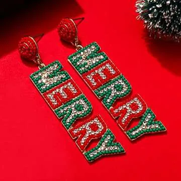 ANGLESJELL Christmas Earrings for Festive Holiday Style