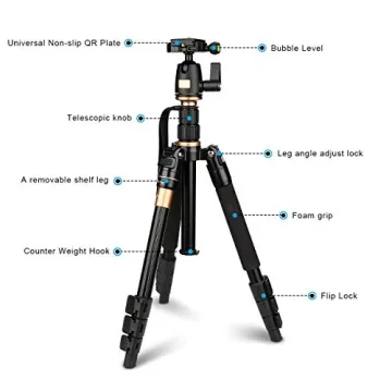 AFAITH Compact Travel Tripod for DSLR Cameras
