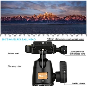 AFAITH Compact Travel Tripod for DSLR Cameras