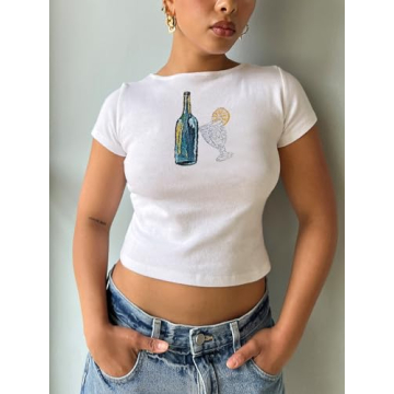 Graphic Baby Tees Y2K Tops for Women Aesthetic Style