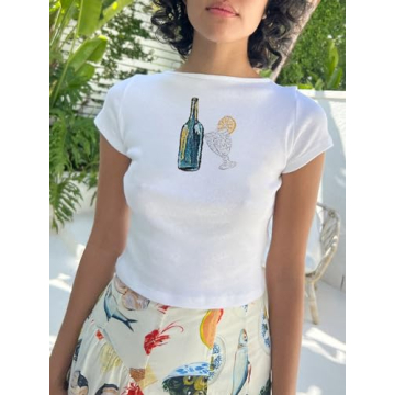 Graphic Baby Tees Y2K Tops for Women Aesthetic Style