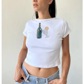 Graphic Baby Tees Y2K Tops for Women Aesthetic Style