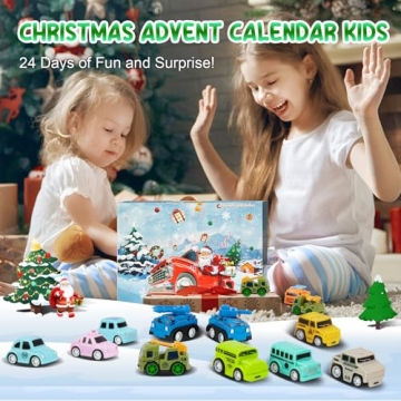 HUGERSTONE 2024 Kids Advent Calendar with Pull Back Cars