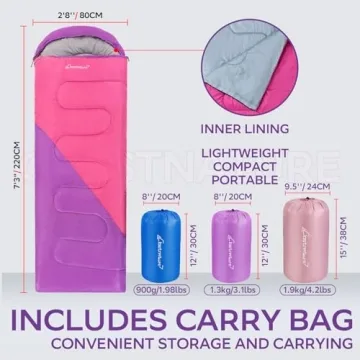 Clostnature Lightweight Sleeping Bag for Kids and Adults