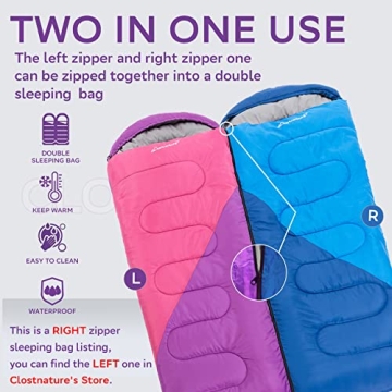 Clostnature Lightweight Sleeping Bag for Kids and Adults