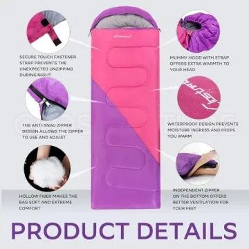 Clostnature Lightweight Sleeping Bag for Kids and Adults