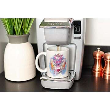 Harry Potter Always Coffee Mug, 11oz - Colorful Doe Patronus Design - Book & Movie Valentines Day Gift for Kids, Teens, Adults - Ceramic