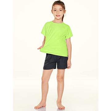 TSLA Kids UPF 50+ Short Sleeve Swim Shirt for Summer Fun
