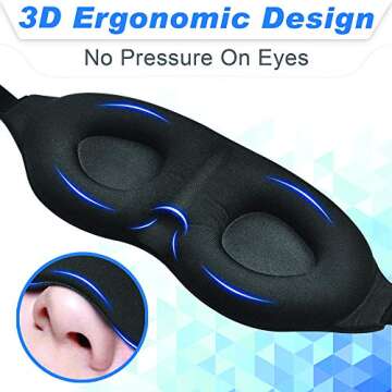 Oyasuz Sleep Eye Masks - for Women Men, 3D Molded Concave Cover Sleeping Mask, Effective Blackout Li...