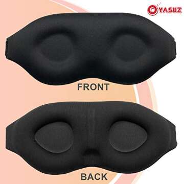 Oyasuz Sleep Eye Masks - for Women Men, 3D Molded Concave Cover Sleeping Mask, Effective Blackout Lights, Ultra Silk Smooth on Face, Relaxing Soft Eyemasks for Nap Travel Yoga Gifts
