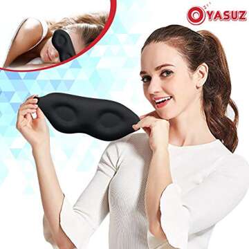 Oyasuz Sleep Eye Masks - for Women Men, 3D Molded Concave Cover Sleeping Mask, Effective Blackout Lights, Ultra Silk Smooth on Face, Relaxing Soft Eyemasks for Nap Travel Yoga Gifts
