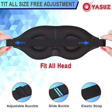 Oyasuz Sleep Eye Masks - for Women Men, 3D Molded Concave Cover Sleeping Mask, Effective Blackout Lights, Ultra Silk Smooth on Face, Relaxing Soft Eyemasks for Nap Travel Yoga Gifts