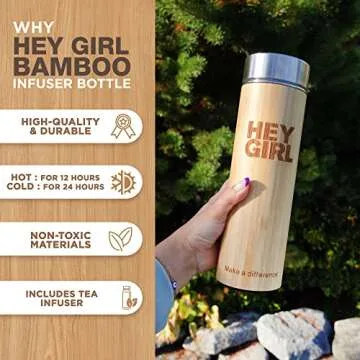Eco-Friendly Bamboo Tea Infuser Bottle for Loose Leaf Tea