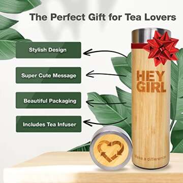 Eco-Friendly Bamboo Tea Infuser Bottle for Loose Leaf Tea