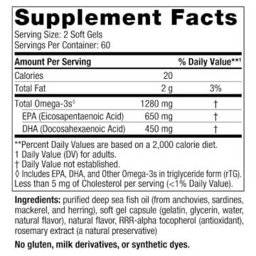 Nordic Naturals Ultimate Omega, Lemon Flavor - 120 Soft Gels - 1280 mg Omega-3 - High-Potency Omega-...