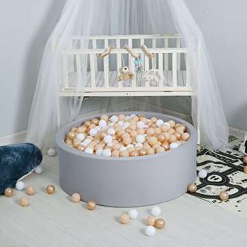 GOGOSO Ball Pit Balls for Toddlers, Brown Plastics Balls for Ball Pool Birhtday Party Girls Kids with Storage Bag, 2.17inches