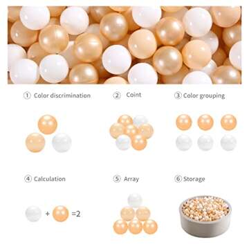 GOGOSO Ball Pit Balls for Toddlers, Brown Plastics Balls for Ball Pool Birhtday Party Girls Kids with Storage Bag, 2.17inches