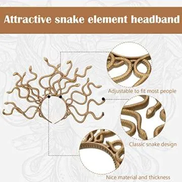 Stunning 3 Pcs Medusa Costume Jewelry Set for Women