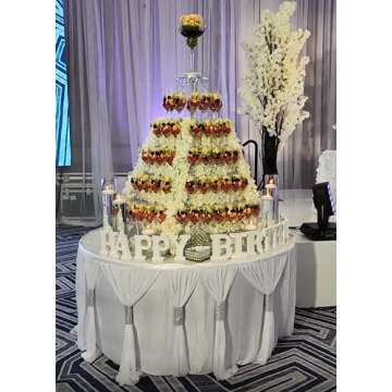 Suppromo White Tulle Table Skirt for Elegant Celebrations