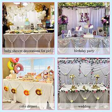 Suppromo White Tulle Table Skirt for Elegant Celebrations