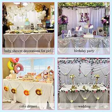Suppromo White Tulle Table Skirt for Elegant Celebrations