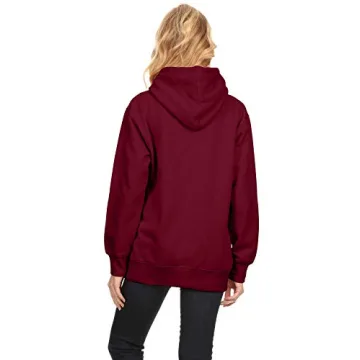 Simlu Women's Maroon Hoodie Sweatshirt for Cozy Comfort