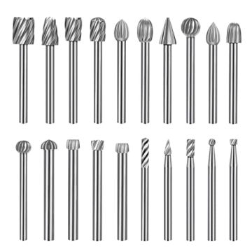 20PCS HSS Rotary Burr Set - Premium Woodworking Carving Tools