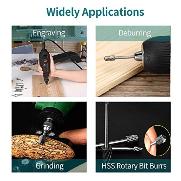 20PCS HSS Rotary Burr Set for Woodworking and Carving