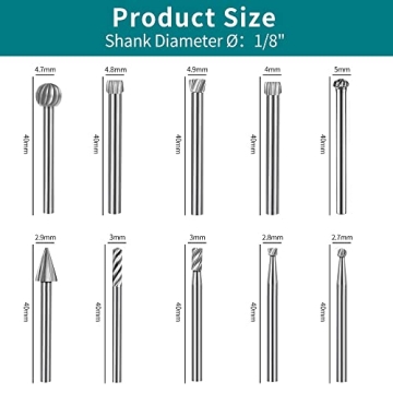 20PCS HSS Rotary Burr Set for Woodworking and Carving