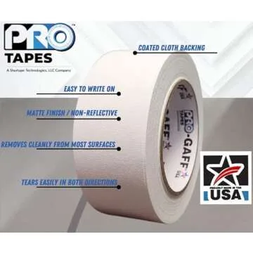 Pro Tapes PRO Gaff Gaffer Tape – Heavy-Duty 2" x 25yds for All Your Projects