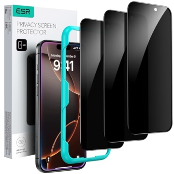 ESR 3 Pack iPhone 16 Pro Privacy Screen Protector - Anti-Spy Glass