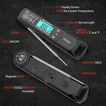 Digital Meat Thermometer - Instant Read & Waterproof