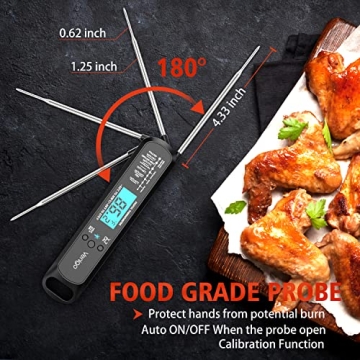 Digital Meat Thermometer - Instant Read & Waterproof