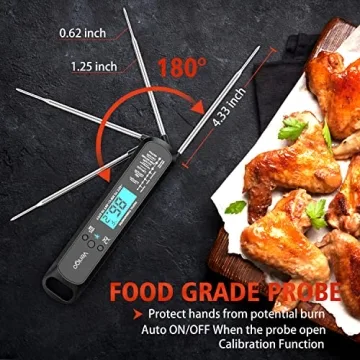 Digital Meat Thermometer - Instant Read & Waterproof