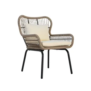 Karen Boho Outdoor Club Chairs Set of 2 Brown Beige