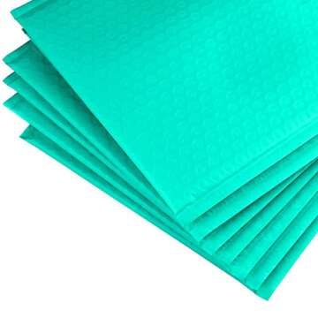 #2 8.5 x 11 inch Padded Envelopes Cushioned Poly Teal Bubble Mailer Self Seal Teal Shipping Envelopes Pack of 20