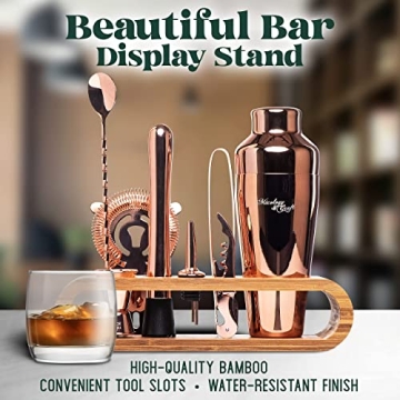 Mixology Bartender Kit: 10-Piece Bar Tool Set with Bamboo Stand