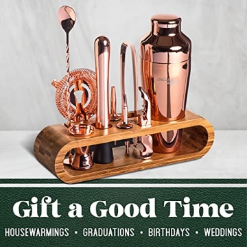 Mixology Bartender Kit: 10-Piece Bar Tool Set with Bamboo Stand
