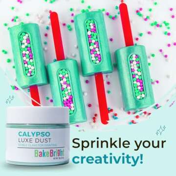 Bulk (20g) Luster Dust Edible Cake Decorations, Teal Edible Dust for Cake Edible Luster Dust for Cupcake Decorations, Cake Drip, Teal Edible Paint for Cakes, Edible Shimmer Dust for Drinks