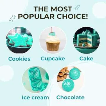 Bulk (20g) Luster Dust Edible Cake Decorations, Teal Edible Dust for Cake Edible Luster Dust for Cupcake Decorations, Cake Drip, Teal Edible Paint for Cakes, Edible Shimmer Dust for Drinks