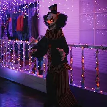 Life-Size Scary Animatronic Clown for Halloween Decoration