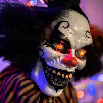 Life-Size Scary Animatronic Clown for Halloween Decoration