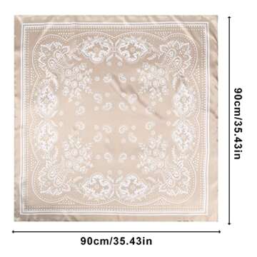 AWAYTR 35” Large Square Satin Head Scarf - Square Hair Bandanas Large Scarf Sleeping Head Wraps Sa...