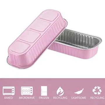 EUSOAR 50 pcs Aluminum Cupcake Liners with Lids