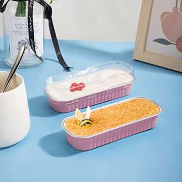 EUSOAR 50 pcs Aluminum Cupcake Liners with Lids