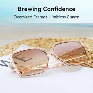 Dollger Oversized Square Sunglasses for Women Big Large Wide Fashion Shades for Men UV Protection Un...