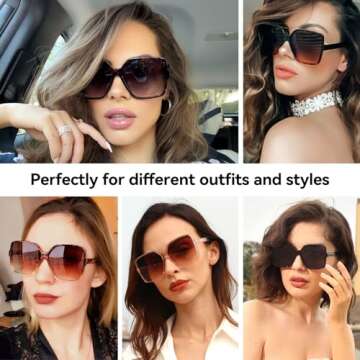 Dollger Oversized Square Sunglasses for Women Big Large Wide Fashion Shades for Men UV Protection Unisex